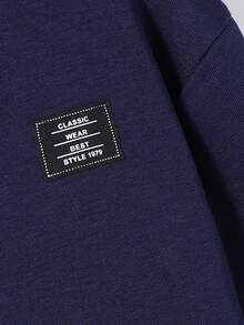 SHEIN 青少年男童休闲圆领长袖贴花针织T恤