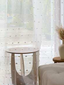 1/2 tấm rèm trắng, phong cách đồng quê Pháp, thích hợp cho phòng khách, phòng ngủ, cửa sổ lồi, ban công, thanh treo rèm trang trí theo mùa, rèm có túi, rèm voan. - trắng - Xem 7