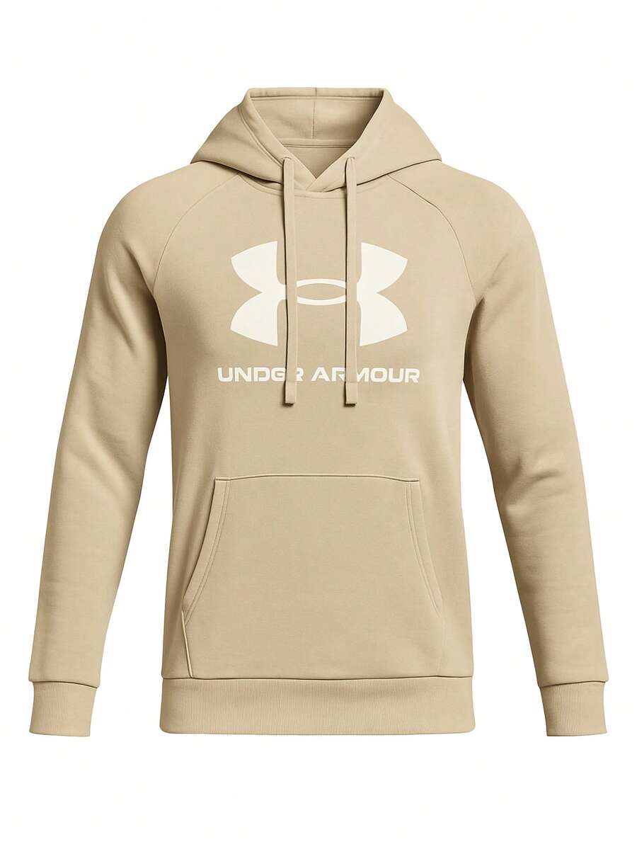 Under Armour Rival Men's Pullover Hoodie Khaki - Beige - View 1