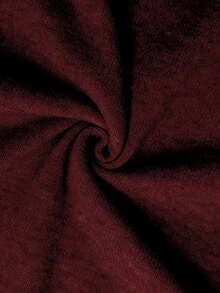 SHEIN LUNE Áo len dài tay cổ bẻ cài nút màu trơn cổ điển, mùa đông - Màu Đỏ Sâu - Xem 4