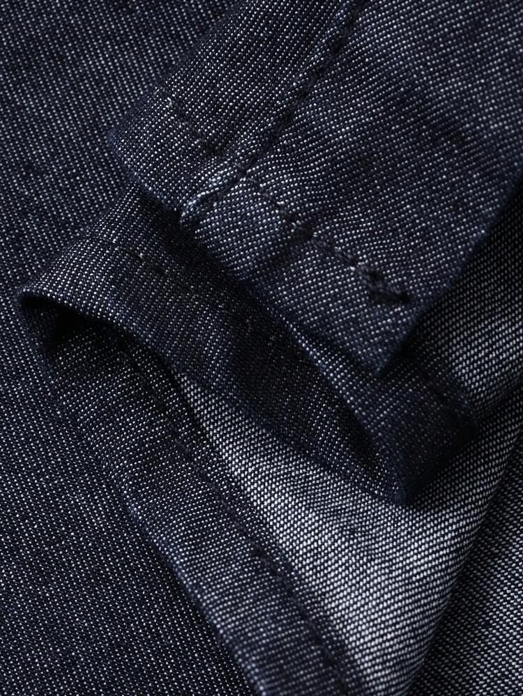 Women's Lapel Wrap Tie-Waist Long Sleeve Casual Denim Cardigan