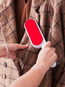 1 dụng cụ loại bỏ xơ vải hai mặt có thể tái sử dụng, thích hợp cho quần áo, thảm và đồ nội thất, bàn chải lông thú cưng, máy làm sạch bụi tĩnh điện thủ công, dụng cụ vệ sinh nhà cửa, không cần điện, bàn chải loại bỏ xơ vải - Nhiều màu - Xem 10