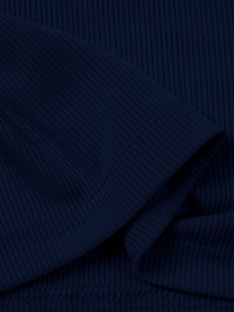 Manfinity Dauomo Men's Casual Everyday Commute Simple Solid Color Turtleneck Long Sleeve Slim Fit T-Shirt, Autumn/Winter - Navy Blue - View 3