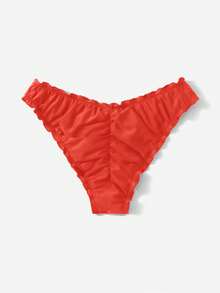 SHEIN Swim Minimalist Swimwear Bottom, Suitable For Summer - Red - View 3