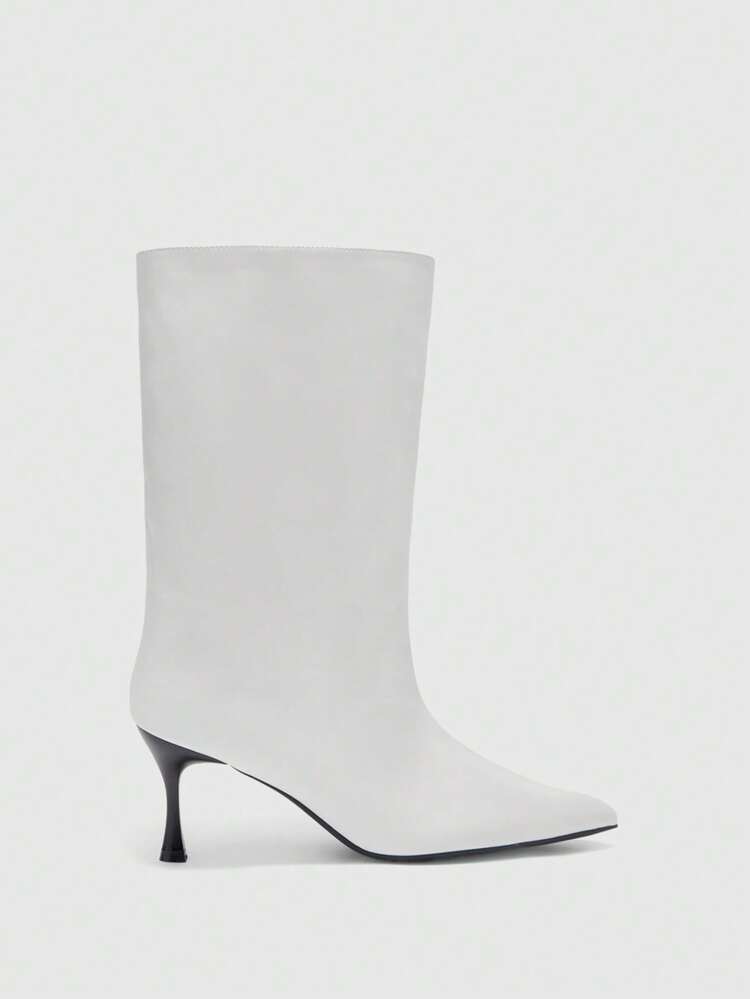 CUCCOO BIZCHIC Women's Pointed Toe Fashion Daily Wear High Heel Mid-Calf Boots