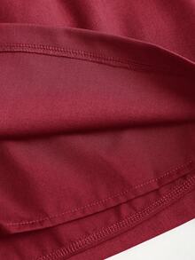 Sweetra Rok Mini Wanita Model A-Line Seksi dengan Pita dan Belahan Samping untuk Musim Semi/Panas - Merah - View 5