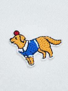 PrepCrw قطعتان من ملابس الأولاد المراهقين بأسلوب مدرسي أنيق وعصري، هوديي أبيض مزين برسم كلب لطيف، وبنطلون ريبد مستقيم الساق بلون كاكي، مناسب للخروجات والتجمعات والعودة للمدرسة في فصلي الخريف والشتاء - متعدد الألوان - مشاهدة 5