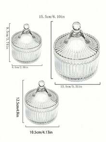1个带盖玻璃储物罐，水晶玻璃碗，首饰收纳架，烛台，礼品，婚礼和生日餐桌装饰，厨房用品，圣诞礼物 - 彩色 - 查看 6