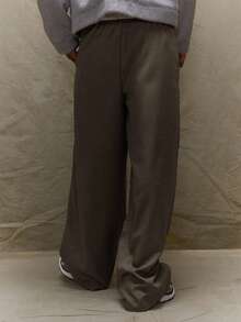 Musero Men Baggy Loose Fit Side Wrap Tailored Pleat Trouser Fall SUMMER SPRING - Dark Grey - View 4