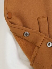 Young Boys Cartoon Hooded Long Sleeve Fleece Jacket And Pants Set, Casual Cute Street Skateboard Comfortable Outfit, Autumn/Winter - Brown - View 8