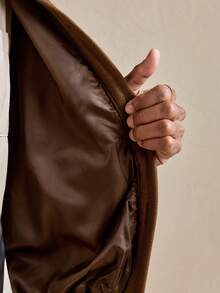 AKNOTIC Business Casual 男士时尚通勤长袖夹克，皮革领口和贴布设计，秋季、圣诞节、新年魅力之选 - 黃色 - 查看 8