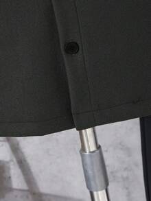 SHEIN Tween Boy Casual Everyday Commute Simple Solid Color Flap Detail Jacket And Drawstring Sweatpants Set, Spring/Autumn