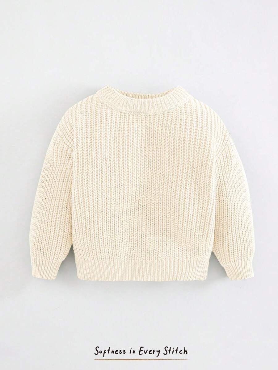 Cozy Pixies Infant Casual Pullover Crew Neck Long Sleeve Sweater - Apricot - View 1