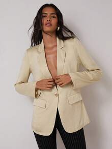 COSMINA 2026 Women's Fashionable Solid Color Casual Single-Button Lapel Neck Lightweight Jacket, Women Blazers,Spring/Summer/Autumn/Winter - Khaki - View 5