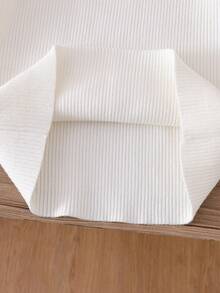 SHEIN Tween Girls' New Autumn/Winter Solid Sweaters - Slim Fit Turtleneck, Long-Sleeve, Stylish Inner Layer, Minimalist Knit,Suitable For Autumn/Winter Fall - White - View 7