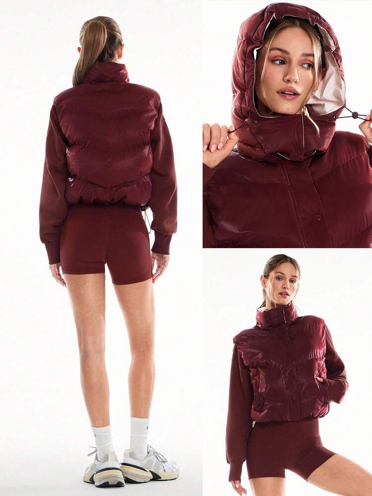 Chic et chaleureux. Fermeture éclair et bouton pression confortable. Poignets élastiques. Capuche amovible. Gilet matelassé pour l'automne et l'hiver. Idéal pour le quotidien et les sorties décontractées.