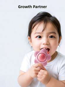 3-In-1 Teething Rattle Sensory Toy Suitable For Fhildren Over The Age Of Three Chewable Texture Gripping Sound Features Early Learning Development Holiday Birthday Gift For Newborns - Multicolor - View 2