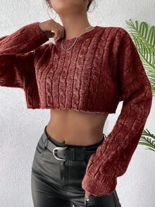 SHEIN Cottnline 女性毛衣 - 棕色 - 查看 4