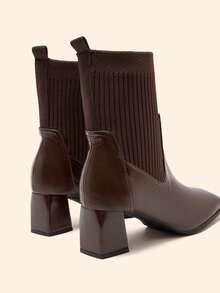 CUCCOO BASICS Giày bốt cao đến giữa bắp chân, kiểu dáng tối giản, thường ngày dành cho nữ - Cà phê nâu - Xem 4