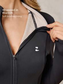 OutZeal 女士滑雪服户外连体裤冬季保暖滑雪服日常抓绒衬里喇叭裤腿前拉链带口袋 - 黑色 - 查看 4