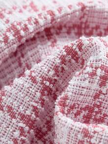 PrepCrw 2pcs Tween Girls Elegant School Style Casual Urban White Trim Pearl Button Pink Plaid Jacket And Skirt Set, Suitable For Home, Daily Wear, Christmas, Festivals, Autumn/Winter  Skirt And Jacket Set Tweed Set Pink Tweed Outfit Tweed Skirt Set Preppy Two Piece Set,Fall Girls Tweed Outfit Pink Tweed Set Gingham Set Girld Outfit Set Aesthetic Preppy Clothes For Girls 12,Holiday , Christmas