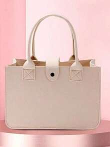 1个大号加厚毛毡布收纳袋，北欧出口毛毡柴火袋，结实耐用的便携式购物袋，适用于房车、户外露营、野餐、办公旅行 - 多色 - 查看 19