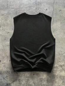 AXEPEAK Men Heart Patched Tank Top Muscle Teestreetwear Tops - Black - View 3