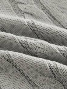 Manfinity NXTstreet Pull standard à col rond à manches longues en tricot torsadé décontracté pour homme - Gris - Voir 2