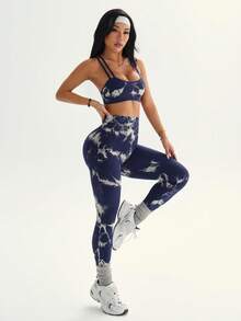 Slayoga Nahtloser, hochelastischer Sport-Yoga-Fitness-BH und Shorts Set