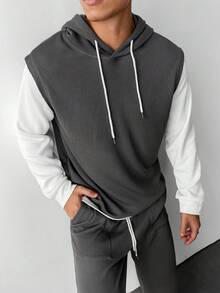 Manfinity Homme Bộ đồ thể thao nam 2 món màu xám trắng, quần nỉ có mũ trùm đầu và quần nỉ mùa thu cho nam Bộ đồ thể thao nam Bộ đồ chạy bộ nam Bộ đồ thể thao nam Bộ đồ thể thao nam có mũ trùm đầu và quần nỉ - Nhiều màu - Xem 6