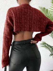 SHEIN Cottnline 女性毛衣 - 棕色 - 查看 2
