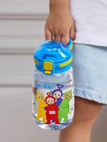 Teletubbies X SHEIN 16 Oz / 500 Ml Water Bottle With Silicone Straw And Spill-Proof Lid,Suitable For Travel, Tourism, And School - Baby Blue - View 2