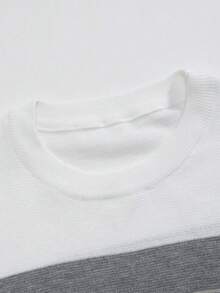 Calvornis Suéter informal de talla grande para hombre con bloques de color y parches, de manga larga, para otoño/invierno - Caqui - Ver 5
