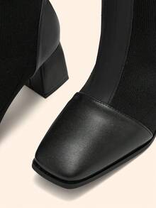 CUCCOO BASICS CUCCOO Women's Pointed Toe Tall/Mid-Calf Fashion Boots For Daily Wear - Black - View 12