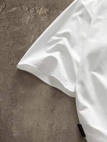 AXEPEAK 标准版型男士白色宽松短款 T 恤，夏季 - 白色 - 查看 3