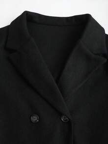 Sweetra 女士优雅哥特风大衣，袖口拼接人造毛皮，时尚独特，尽显Y2K风尚，秋冬款 - 黑色 - 查看 5