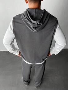 Manfinity Homme Bộ đồ thể thao nam 2 món màu xám trắng, quần nỉ có mũ trùm đầu và quần nỉ mùa thu cho nam Bộ đồ thể thao nam Bộ đồ chạy bộ nam Bộ đồ thể thao nam Bộ đồ thể thao nam có mũ trùm đầu và quần nỉ - Nhiều màu - Xem 2