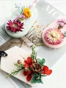 1 件 DIY 硅胶粘土香薰片模具挂饰蜡模花皂模工艺配件肥皂模具手工制作 - 灰色 - 查看 5