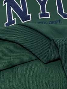 Genkimix Kids Young Boy Casual Loose Fit Drop Shoulder Long Sleeve Hoodie Sweatshirt Set - Dark Green - View 8