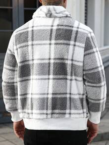 Manfinity CasualCool 男士成熟休闲INS热销抓绒外套。适合日常穿着、圣诞节、新年假期、派对、晚宴、秋冬季。男士都市保暖格子彩色长袖美式外套，送给朋友、丈夫、男友的礼物。法兰绒外套