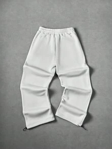 Manfinity EMRG Quần nỉ thêu họa tiết phong cách đường phố giản dị dành cho nam trẻ - trắng - Xem 2