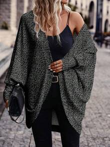 SHEIN Frenchy Áo khoác nhẹ họa tiết da báo cổ điển dành cho nữ, phù hợp cho mùa thu/đông, đi chơi, hẹn hò và đi làm - Nhiều màu - Xem 3