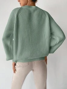 EURMUSE Sudadera Con Mangas Raglán Y Cuello Redondo - verde menta - Ver 2