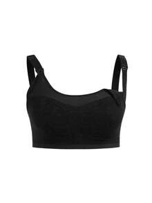 Moonlight&Mama Sujetador de maternidad y lactancia talla grande con ganchos, con aros, parches de encaje, cómodo y casual para el embarazo y el posparto - Negro - Ver 6