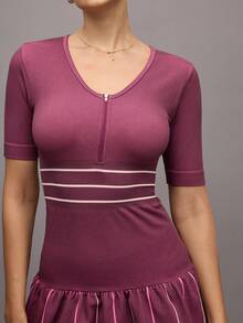 Activina Women's Golf & Tennis Sports Dress - Burgundy - View 4