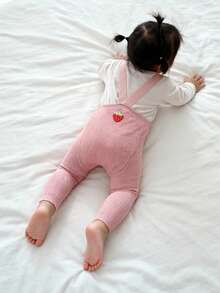 Cozy Pixies 1 Pack Of Baby And Children's Shoulder Straps, Pantyhose, Strawberry Cute Embroidery Pattern, Can Be Worn Outdoors - Pink - View 2