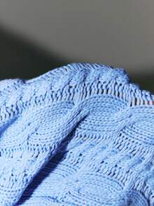 ATUI Studio Women's Knitted French Floral Pattern Long Sleeve Sweater, Gentle Retro Pullover, Suitable For Autumn/, Fashionable Casual Daily Wear, Back To School Autumn Season, New Autumn/ Blue Round Neck Long Sleeve Women's Sweater, Loose, Casual, Fashionable, Simple Knitted Pullover Clothes For Women Clothes For Women Winter - Blue - View 7