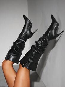 CUCCOO SZL Nuevas botas altas elegantes de tacón alto para otoño e invierno, botas altas por encima de la rodilla de punta estrecha y ajuste ceñido para mujeres en Navidad, otoño, Año Nuevo, San Valentín