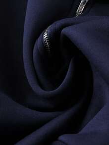 少女落肩拉链半开襟卫衣