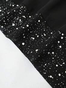 Rometta Chemise élégante avec empiècement en mousseline de soie et décoration de feuille d'or, style européen confortable et